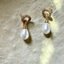 Pearl Drop Earrings with Crystal Glass Beads