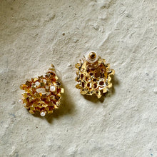 Stud Earrings with Gold and Pearl pieces