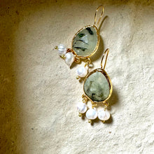 Semi Precious Stone Pearl drops Earring