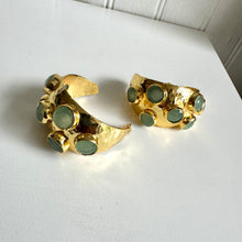Semi Precious Stone Hoop Earrings