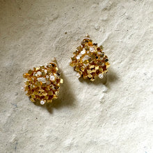 Stud Earrings with Gold and Pearl pieces