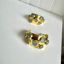 Semi Precious Stone Hoop Earrings