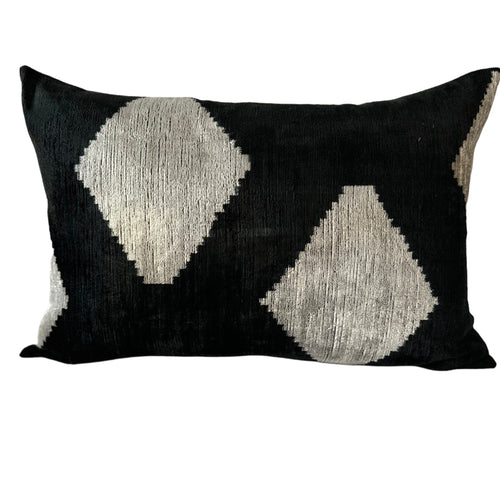 SIlk Velvet Ikat Lumbar Pillow Case