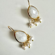 Brass Gold Plated Quartz Earrings