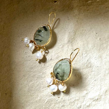 Semi Precious Stone Pearl drops Earring