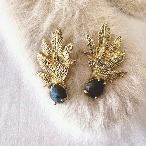 Gold Plated Leaf Earrings