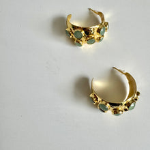 Semi Precious Stone Hoop Earrings
