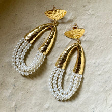 Gold Plated Pearl Hoop Earrings