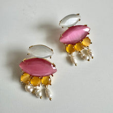 Tiger Eye Glass  Summer Earrings