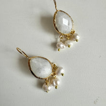 Brass Gold Plated Quartz Earrings