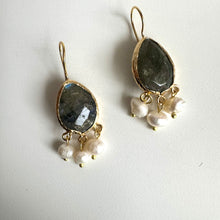 Brass Gold Plated Quartz Earrings