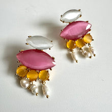 Tiger Eye Glass  Summer Earrings