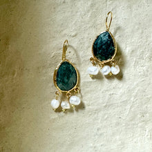 Semi Precious Stone Pearl drops Earring