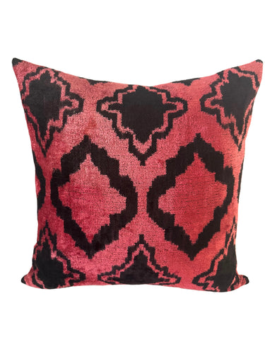 Silk Velvet Ikat Lumbar Pillow Case