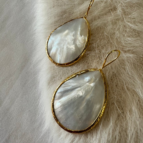 Brass Gold Plated Freshwater Pearl Earrings