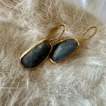 Gold Plated Brass Labradorite Earrings