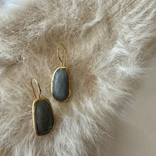 Gold Plated Brass Labradorite Earrings