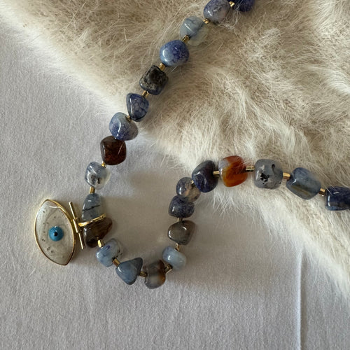 Evil Eye Protection Semi Precious Stone Necklace