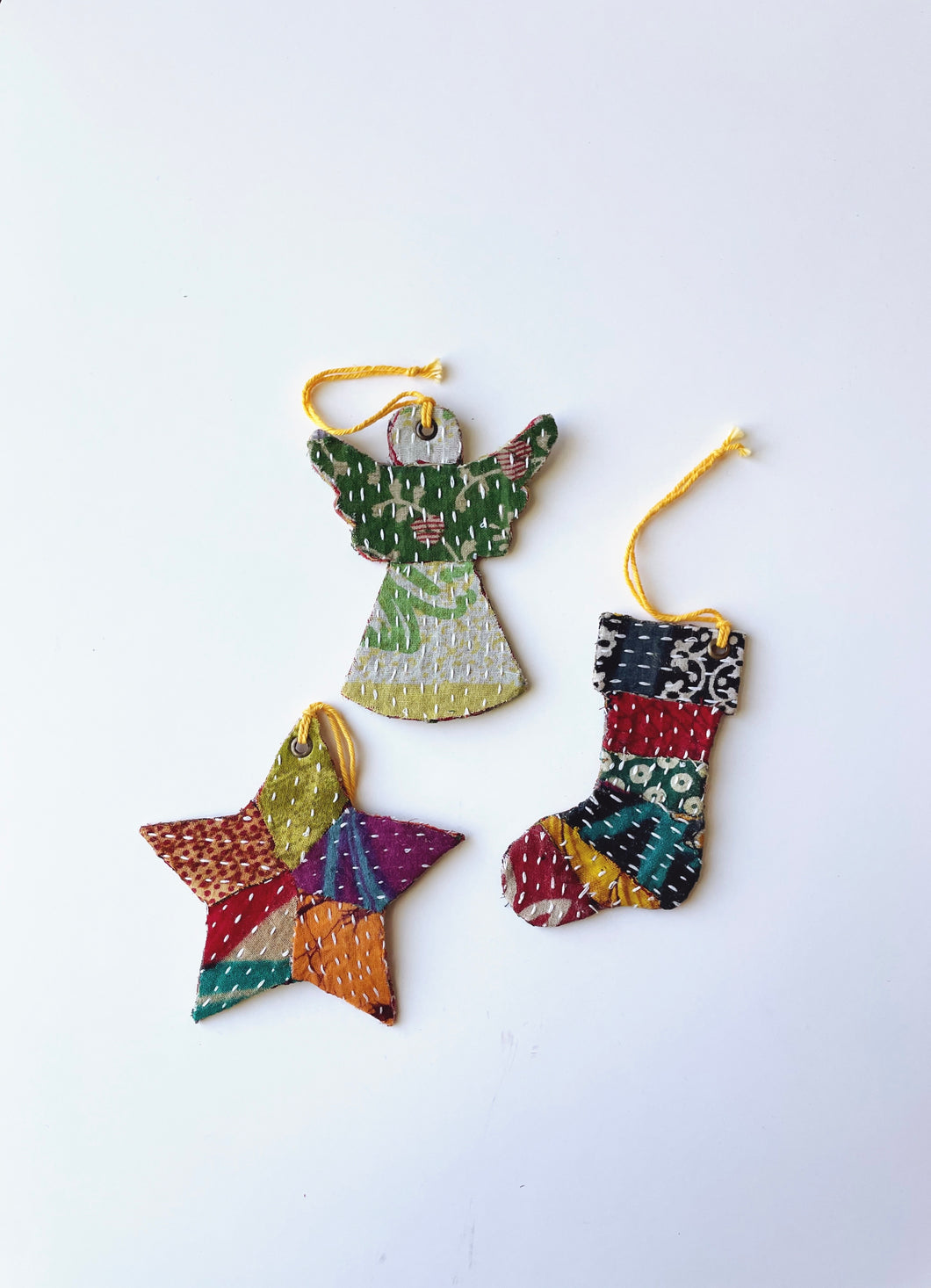 Kanta Hand Stitched Set of 3 Ornaments
