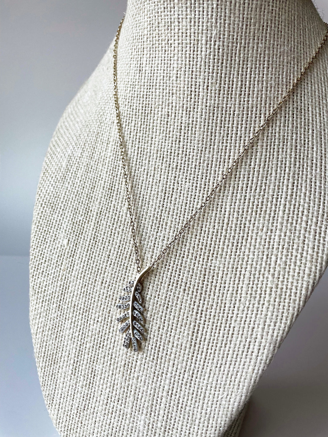 Stainless Steel Silver Leaf Necklace